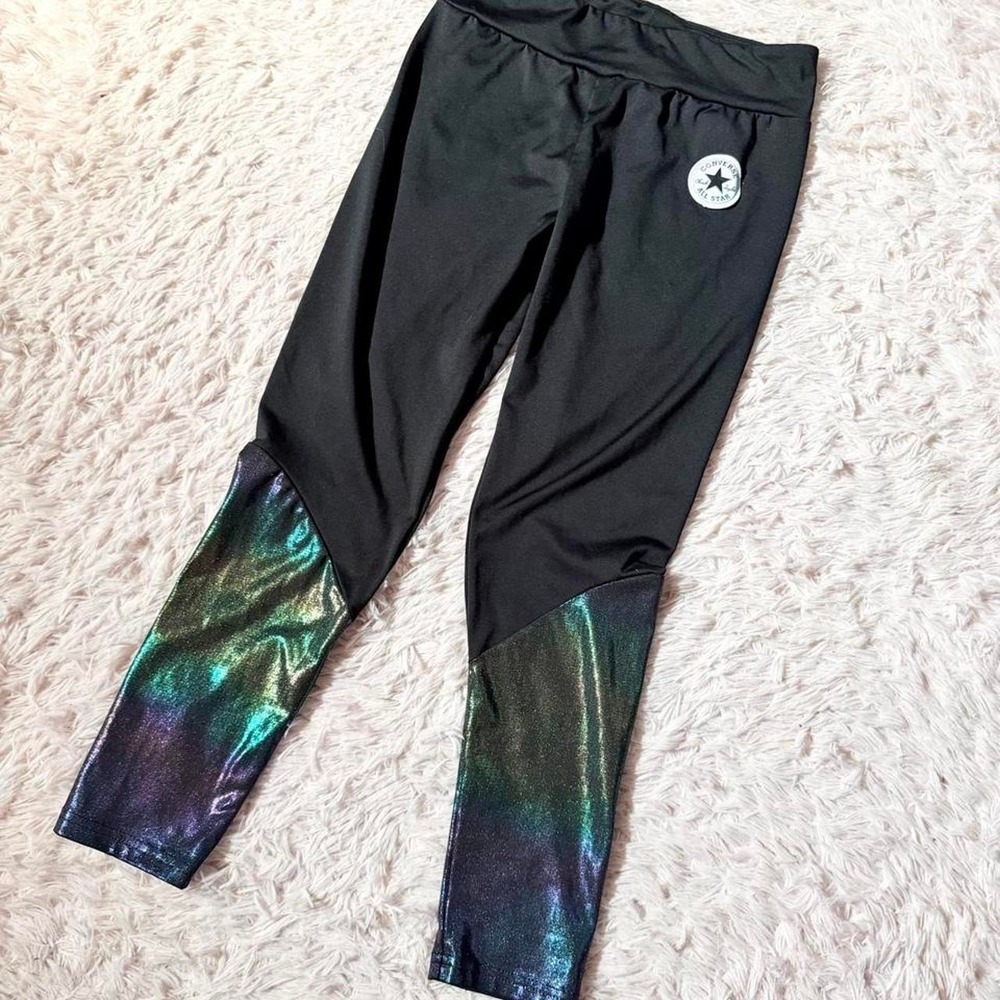 Converse Rainbow Holographic Edgy Streetwear Leggings Girls L Hipster Sporty